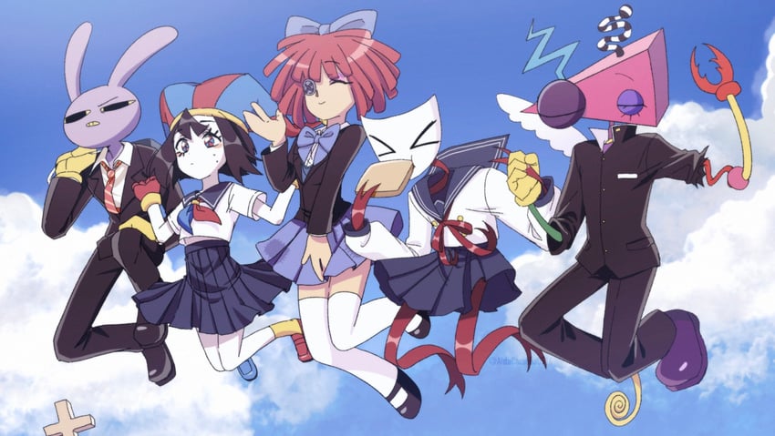 pomni, jax, ragatha, gangle, kinger, and 1 more (k-on! and 1 more) drawn by aida_(aidacamelia0516)