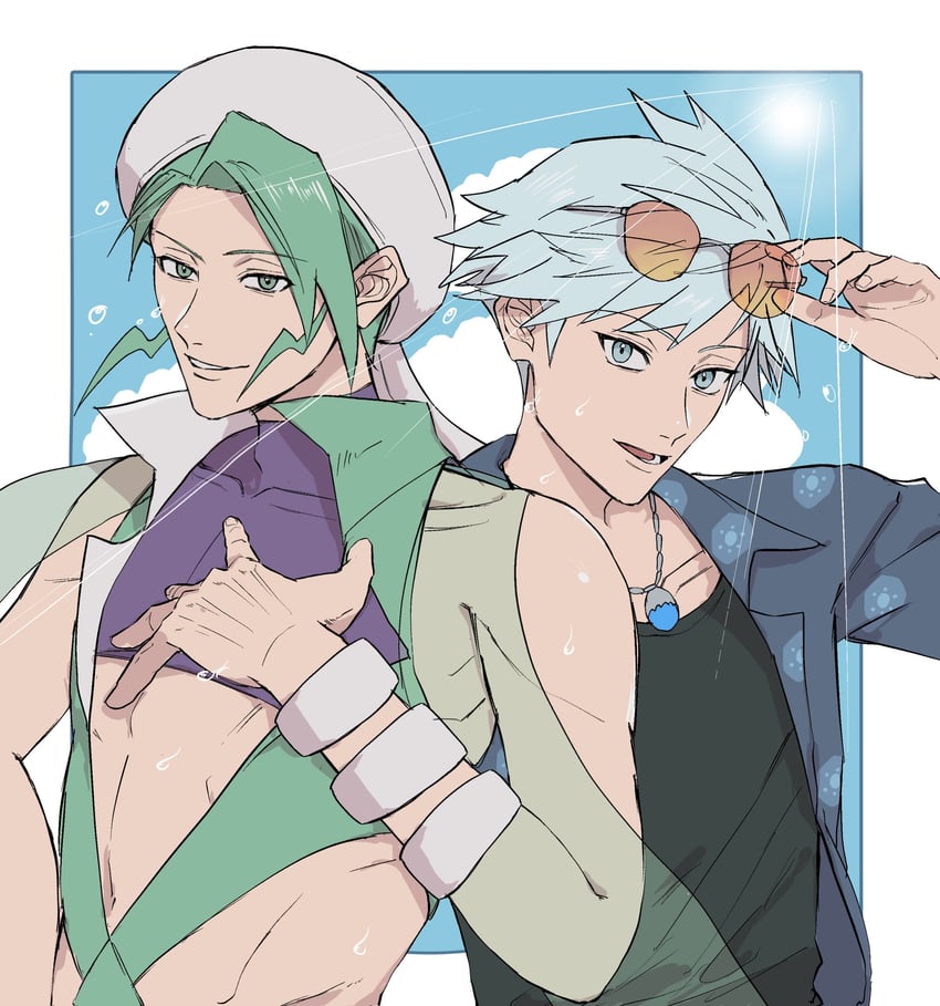 steven stone and wallace (pokemon and 1 more) drawn by sinm_i