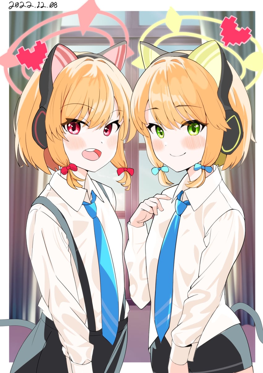 momoi and midori (blue archive) drawn by dandan_(uaee4742)