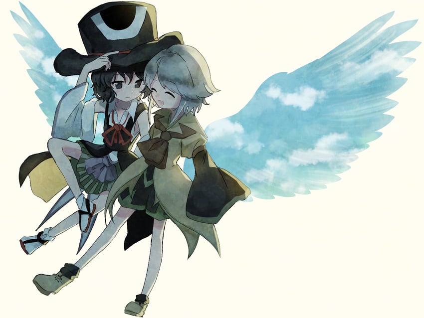 enraku tsubakura and houlen yabusame (len'en) drawn by kimura8556spsk
