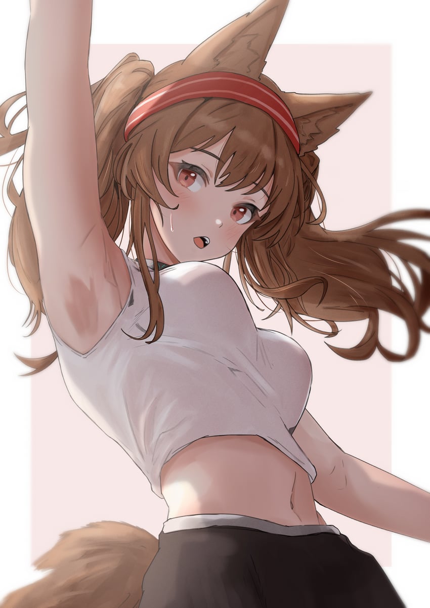 angelina (arknights) drawn by sora_mame_(princess_0sora)
