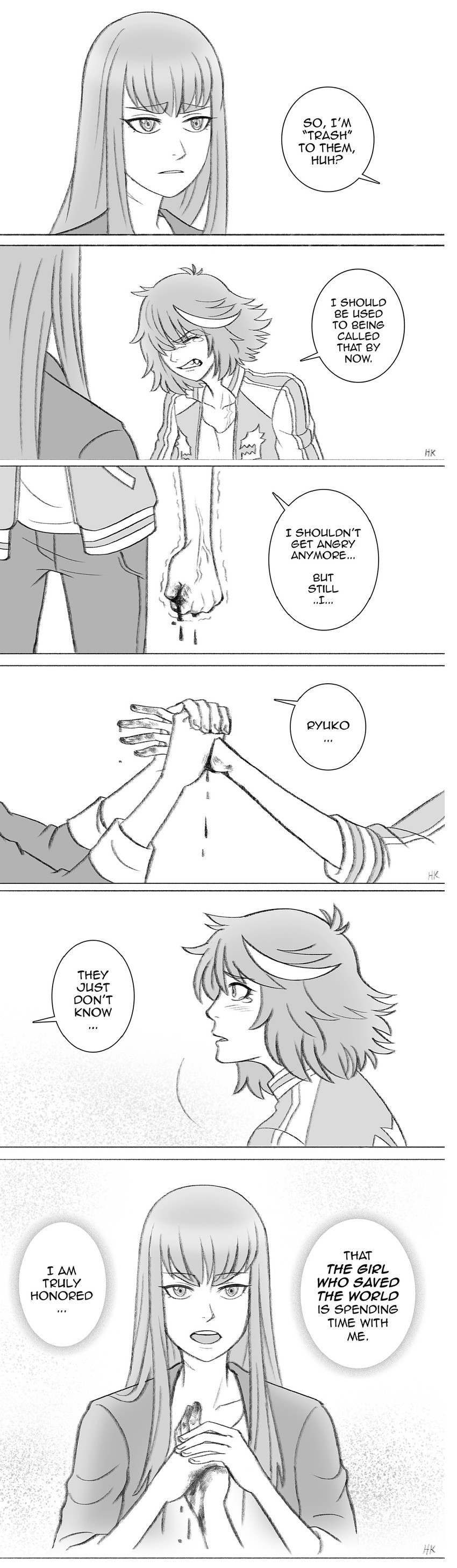 matoi ryuuko and kiryuuin satsuki (kill la kill) drawn by herokick