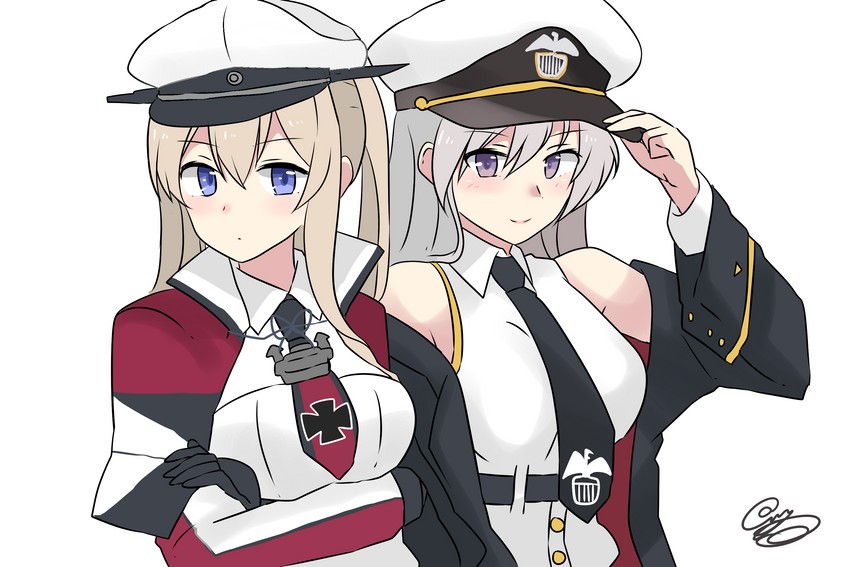 graf zeppelin and enterprise (kantai collection and 1 more) drawn by noruren