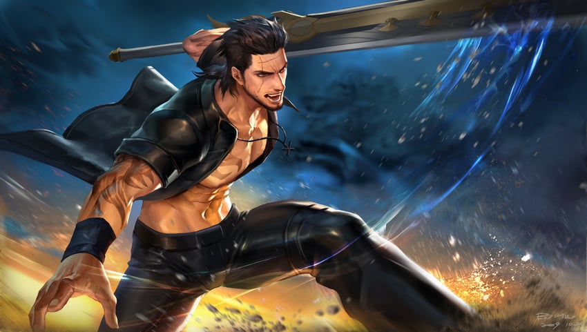 gladiolus amicitia (final fantasy and 1 more) drawn by ultramarine