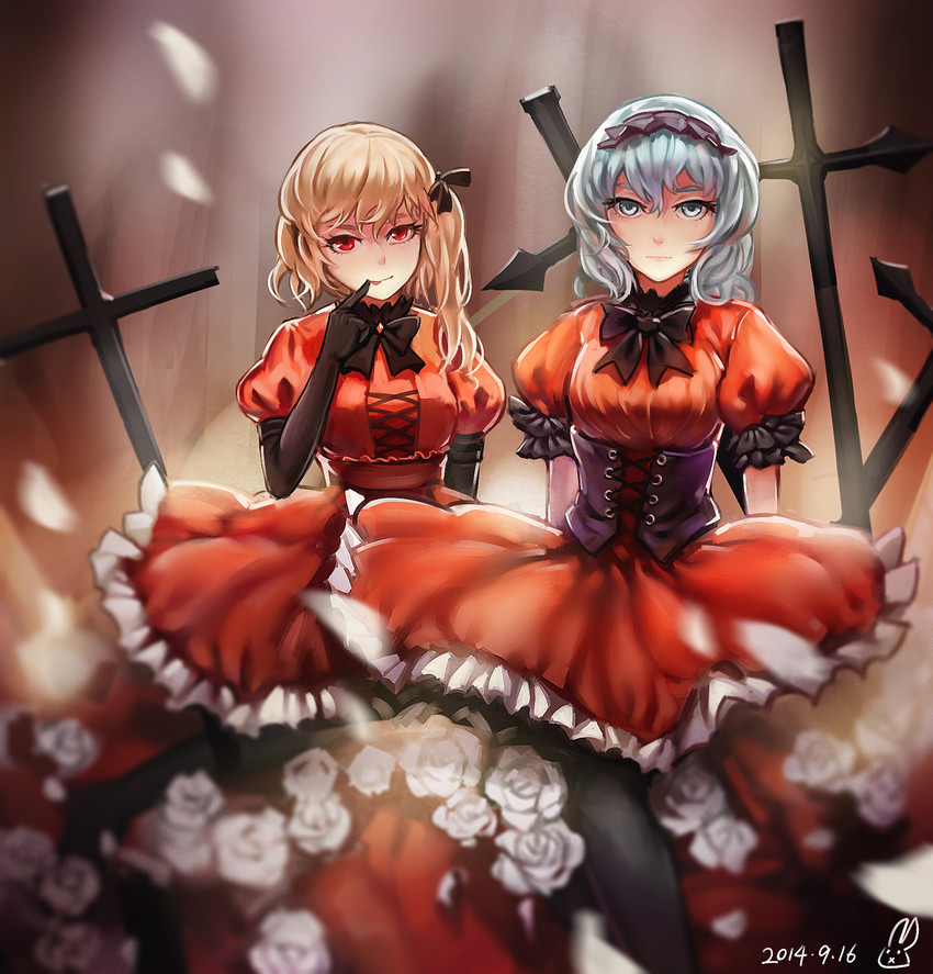 remilia scarlet and flandre scarlet (touhou) drawn by kirigaku_luo