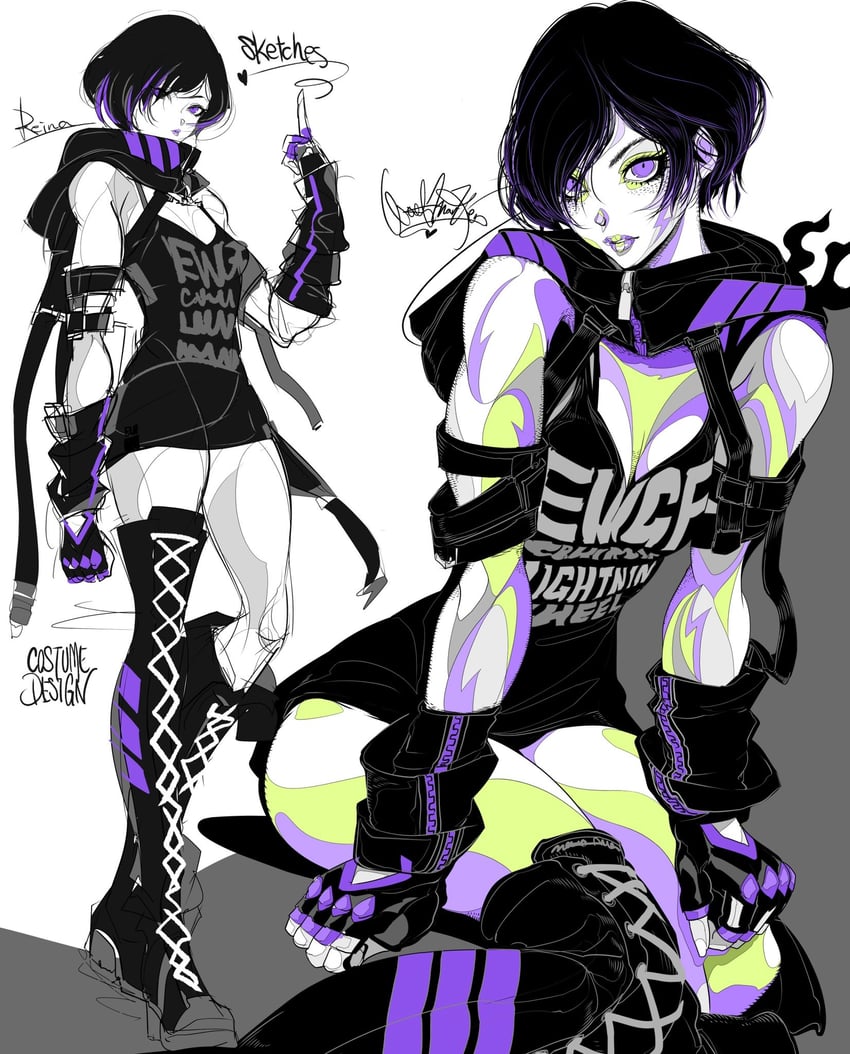 reina (tekken and 1 more) drawn by wolfmarker