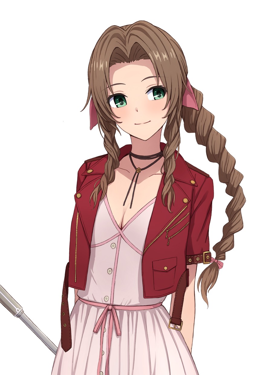 aerith gainsborough (final fantasy and 2 more) drawn by yahiro_(epicopeiidae)