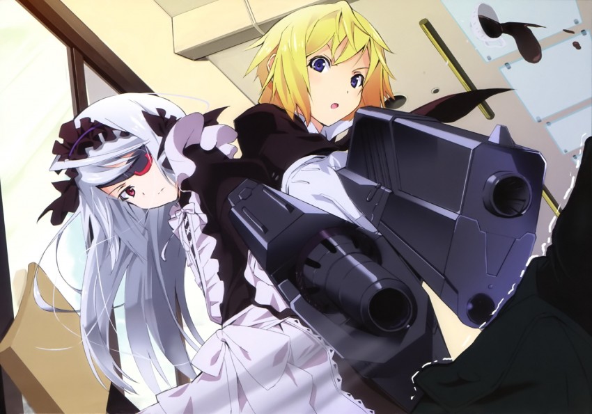 charlotte dunois and laura bodewig (infinite stratos) drawn by okiura
