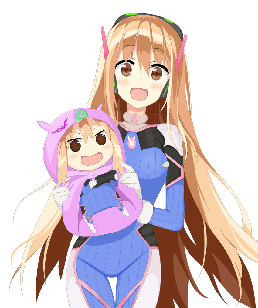 doma umaru, komaru, and d.va (overwatch and 2 more) drawn by grapesoda