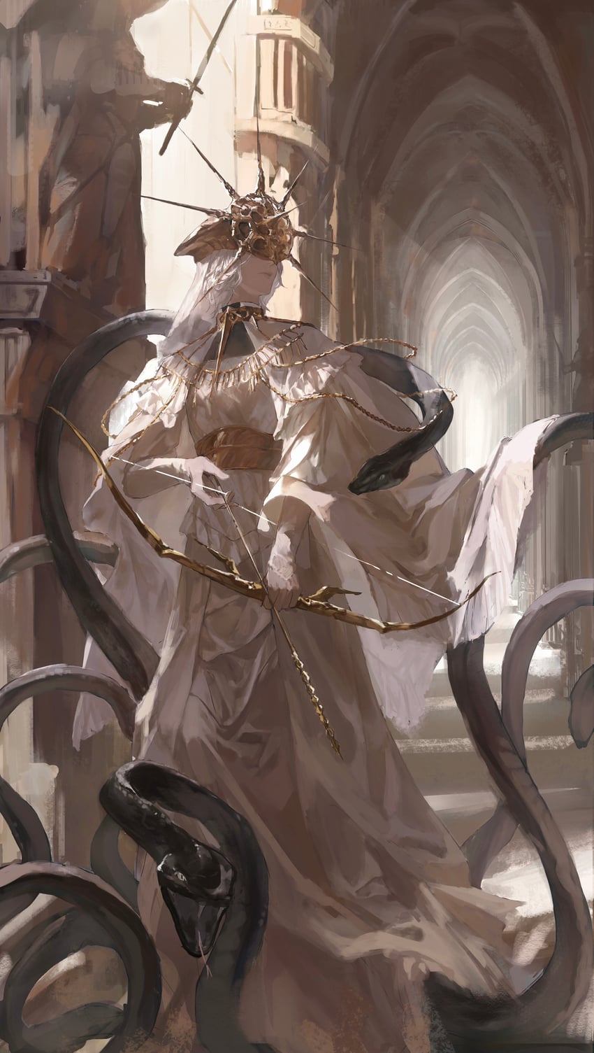 dark sun gwyndolin (dark souls and 1 more) drawn by mona_(shien0125)