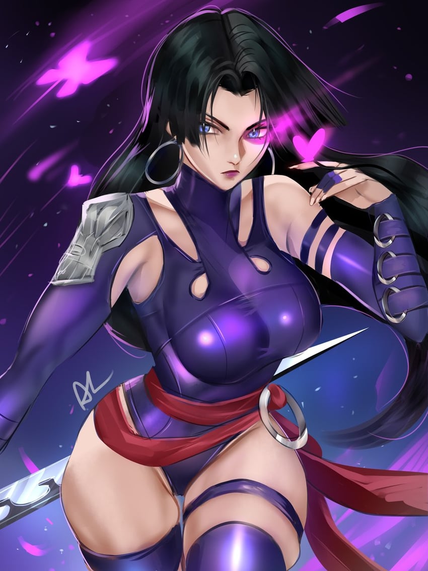 psylocke (marvel and 2 more) drawn by arialla_draws