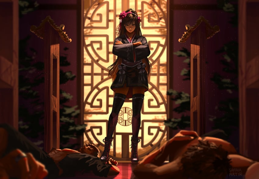 tifa lockhart (final fantasy and 2 more) drawn by safaia