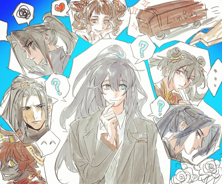 hong lu, jia xichun, jia qiu, jia huan, xue baochai, and 2 more (project moon and 1 more) drawn by yuanxiu46324184