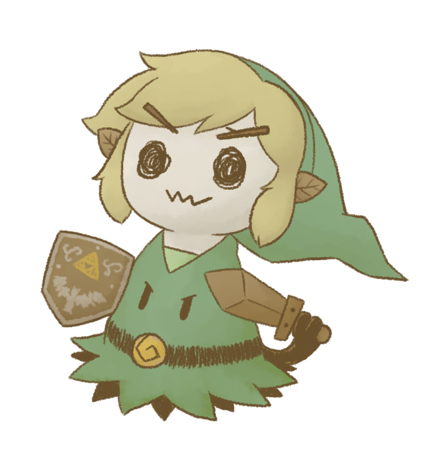 link and mimikyu (pokemon and 1 more) drawn by lu-nya