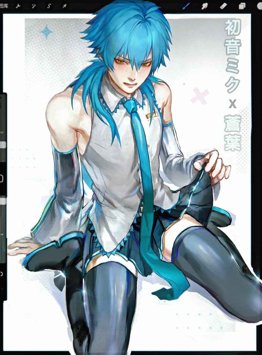 hatsune miku and seragaki aoba (dramatical murder) drawn by thijkoij