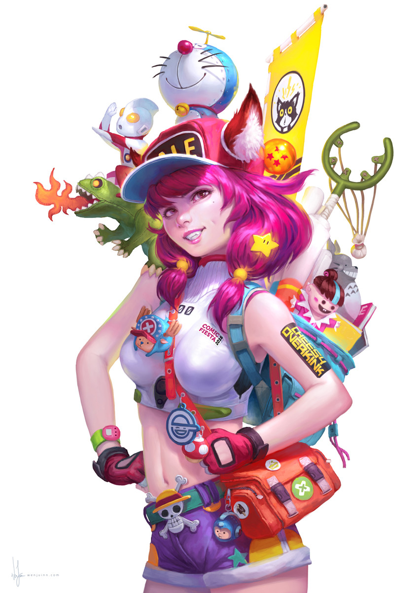 tony tony chopper, mega man, godzilla, doraemon, and totoro (original and 10 more) drawn by wen_juinn