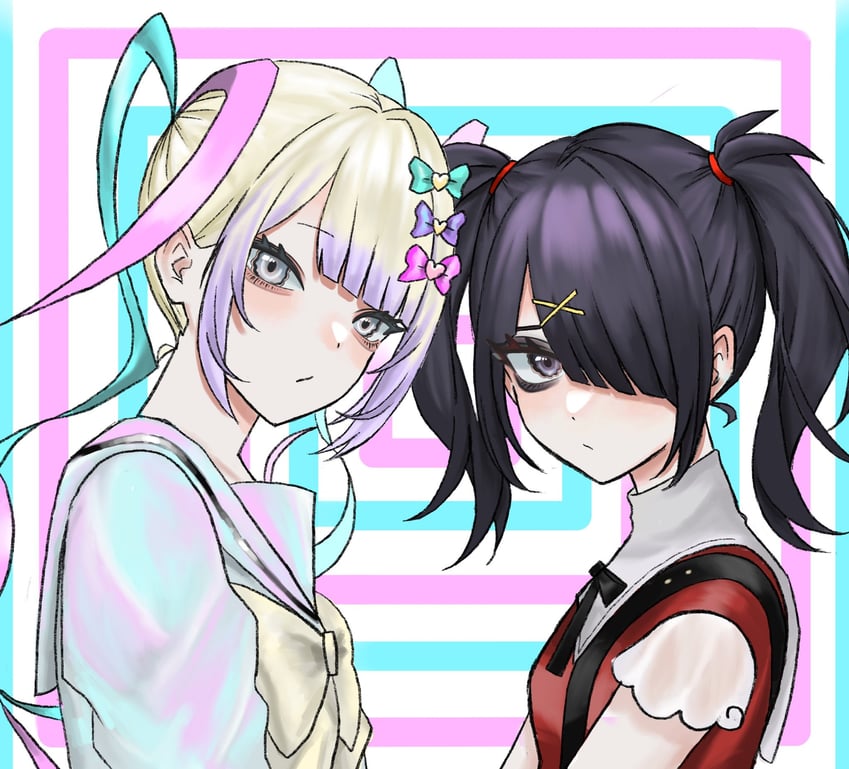 chouzetsusaikawa tenshi-chan and ame-chan (needy girl overdose) drawn by shiro2_2