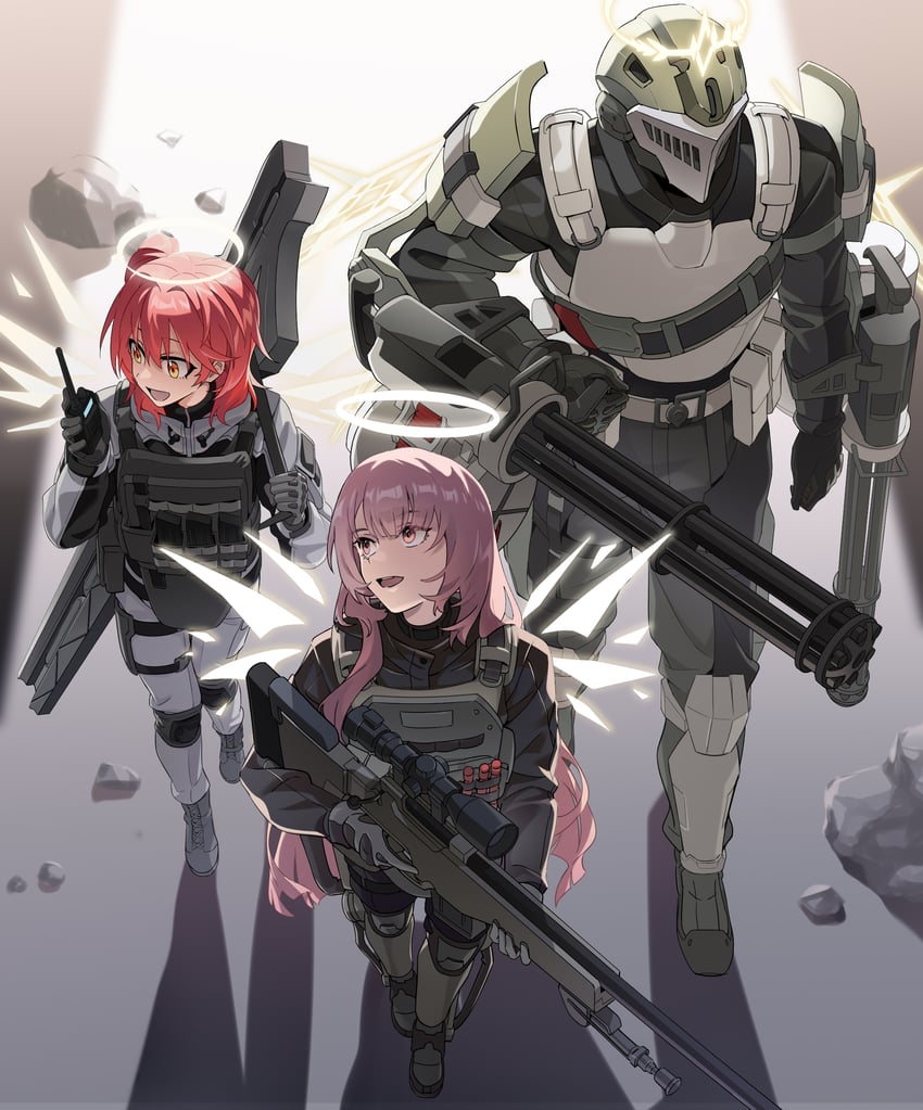 exusiai, lemuen, exusiai the new covenant, and sankta miksaparato (arknights) drawn by liang_chan_xing_make_tu