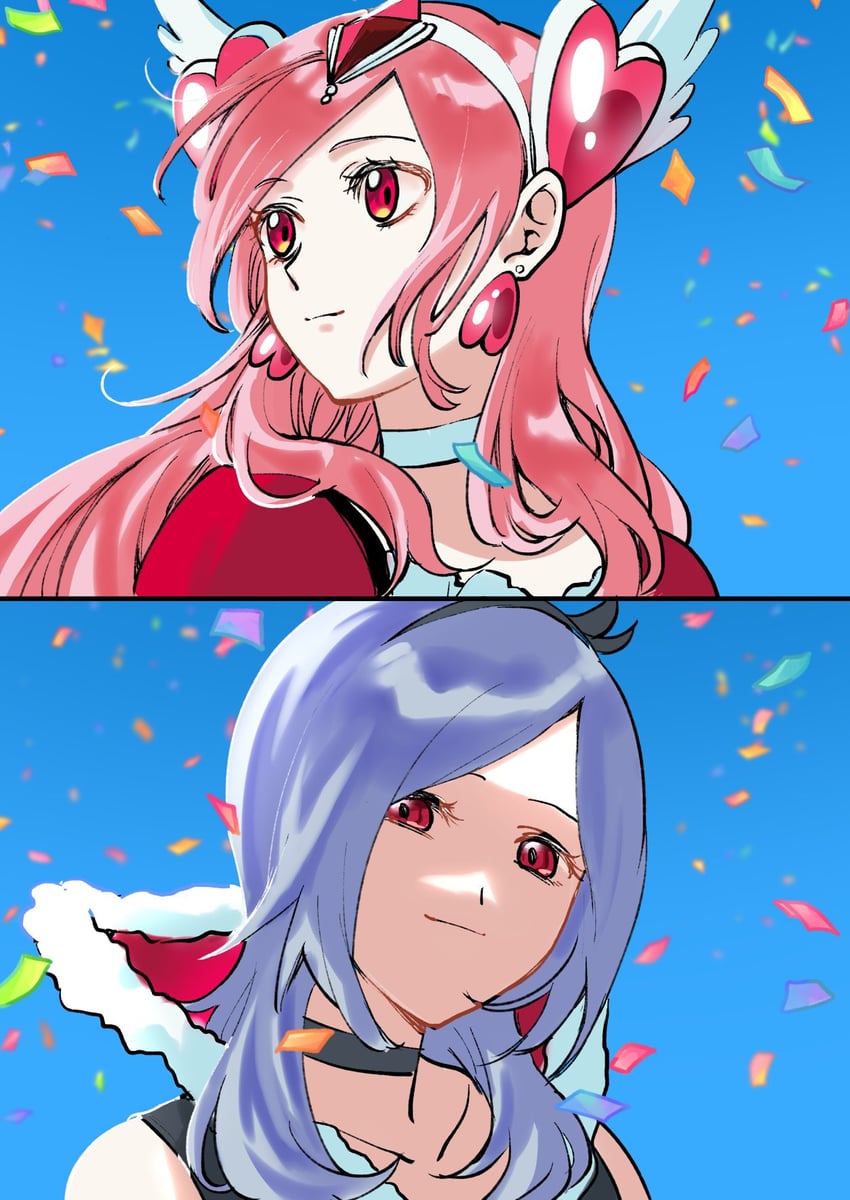 higashi setsuna, eas, and cure passion (precure and 1 more) drawn by puriketsudog