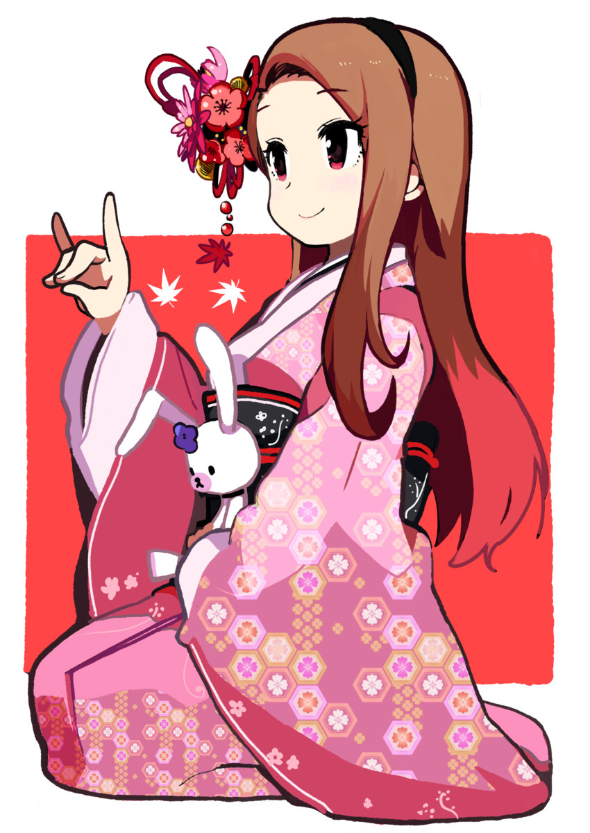 minase iori and usa-chan (idolmaster) drawn by kurumitsu