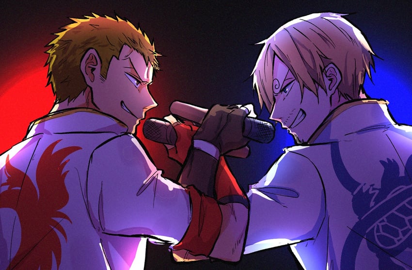 roronoa zoro and sanji (one piece) drawn by sorase_(srsrs_000)