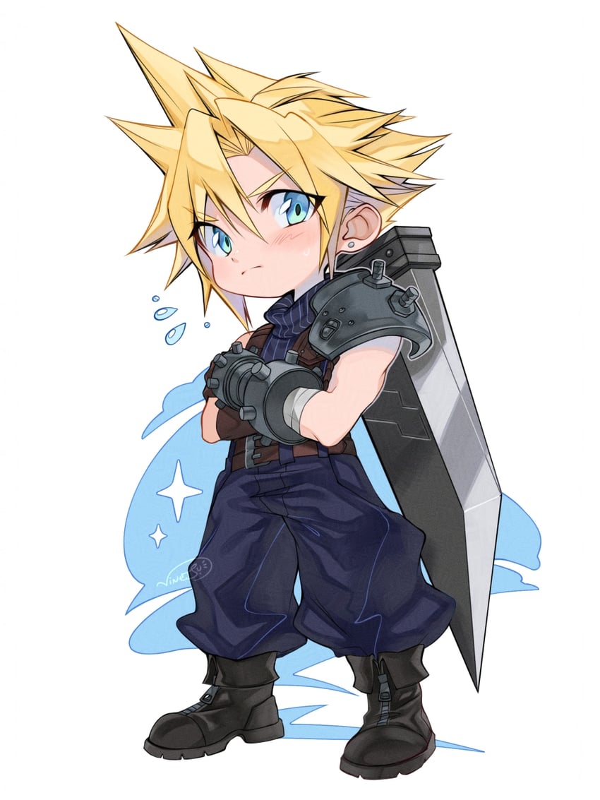 cloud strife (final fantasy and 2 more) drawn by vinetsu