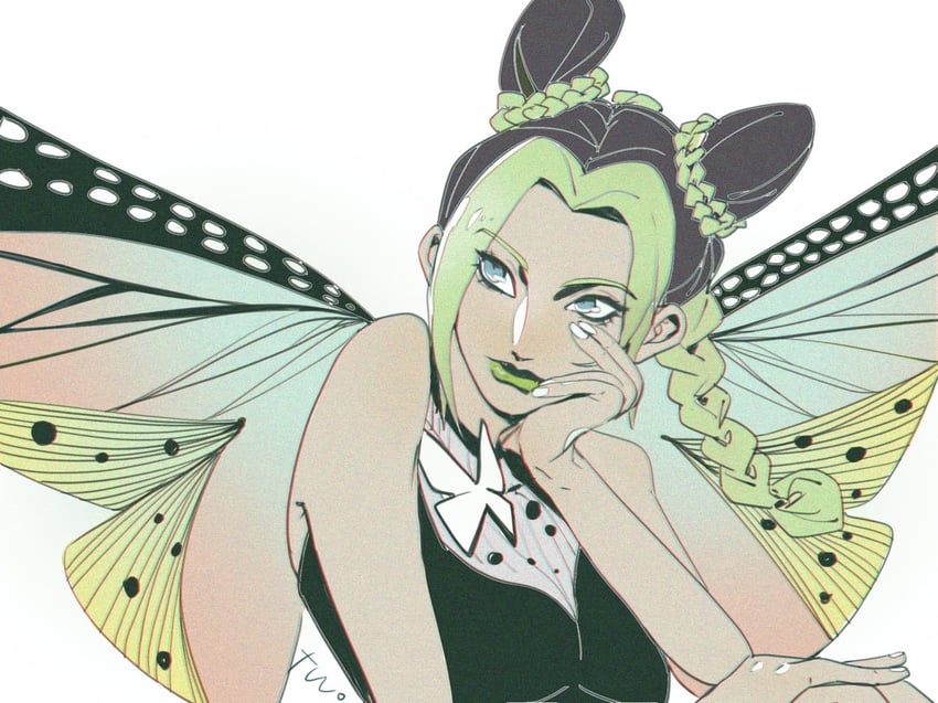 kujo jolyne (jojo no kimyou na bouken and 1 more) drawn by twowind1551