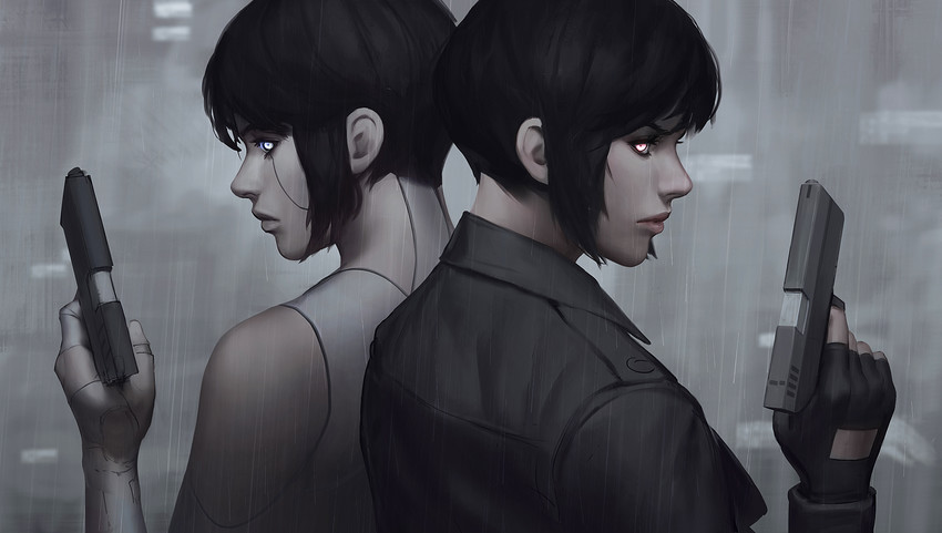 kusanagi motoko (ghost in the shell) drawn by guweiz