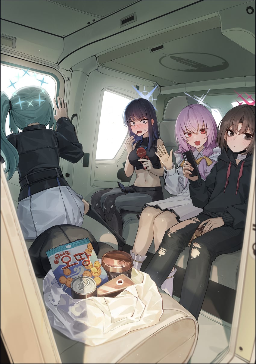 saori, atsuko, hiyori, and misaki (blue archive) drawn by kokukyukeo