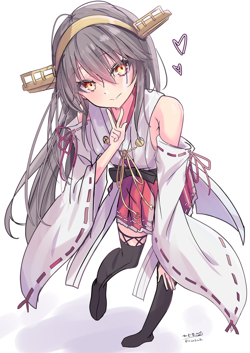 haruna and haruna kai ni (kantai collection) drawn by hizaka