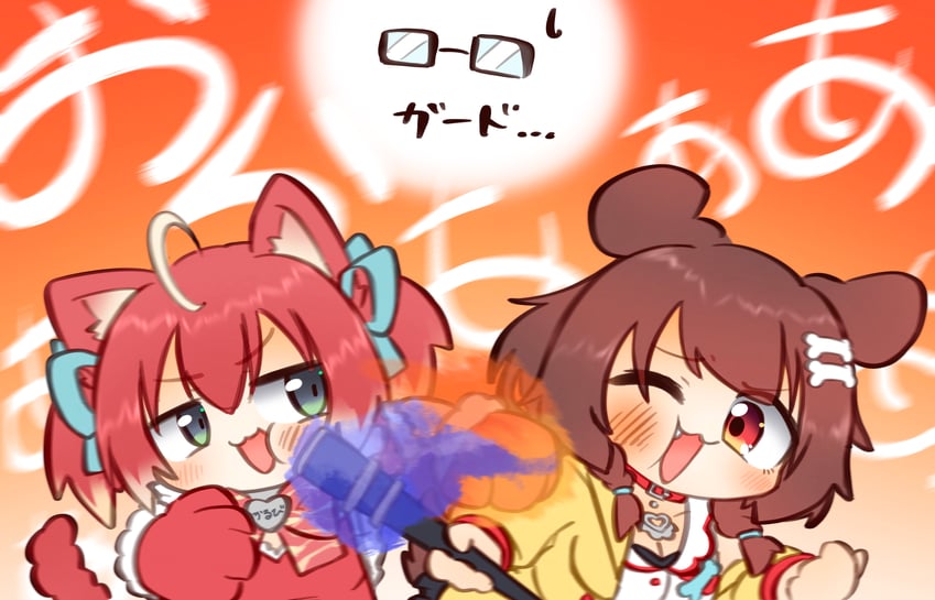 inugami korone, akami karubi, and kazunoko (hololive and 3 more) drawn by akainu_pony