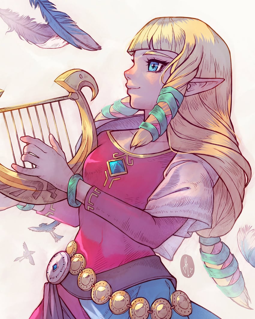 princess zelda and loftwing (the legend of zelda and 1 more) drawn by tholia_bentz
