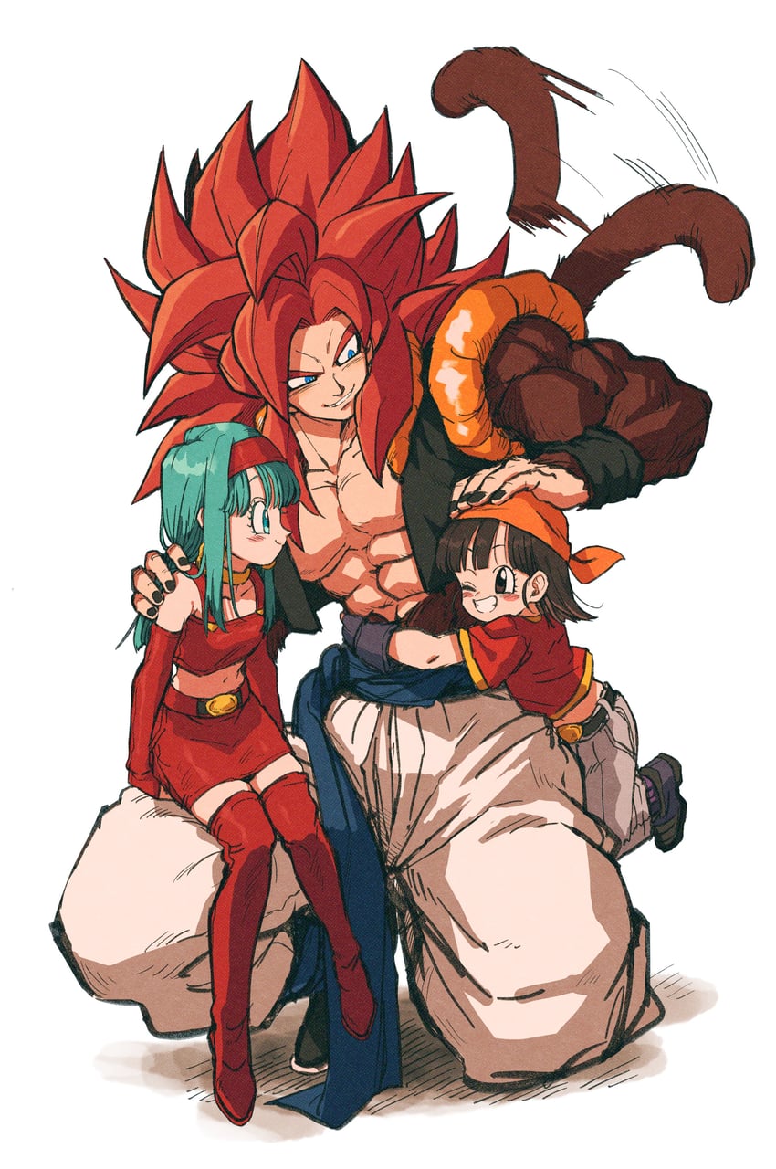 gogeta, pan, and bra (dragon ball and 1 more) drawn by relio_db318