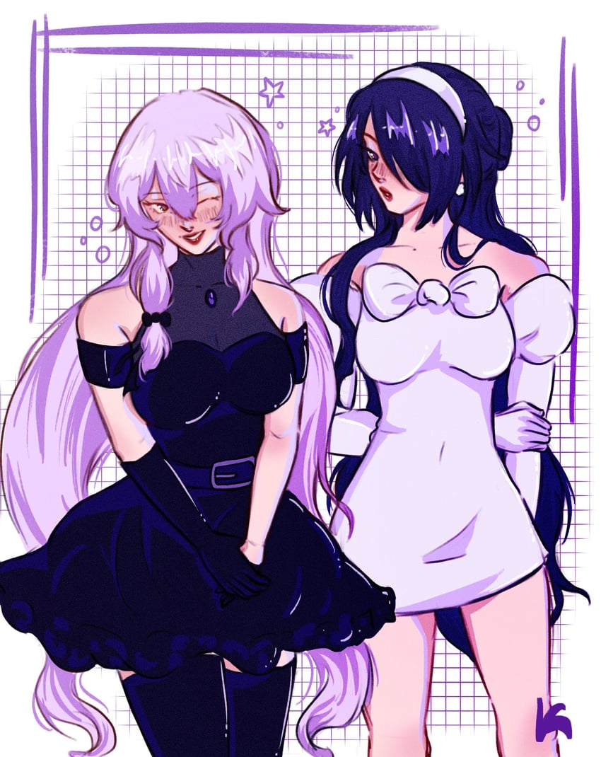 acheron, black swan, sua, and mizi (honkai and 2 more) drawn by bl6cknemesis