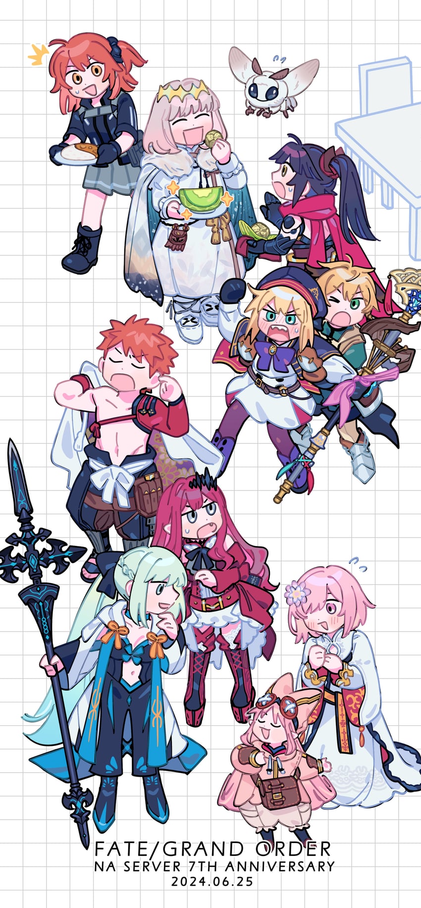 artoria pendragon, mash kyrielight, fujimaru ritsuka, emiya shirou, baobhan sith, and 8 more (fate and 1 more) drawn by oneroom-disco