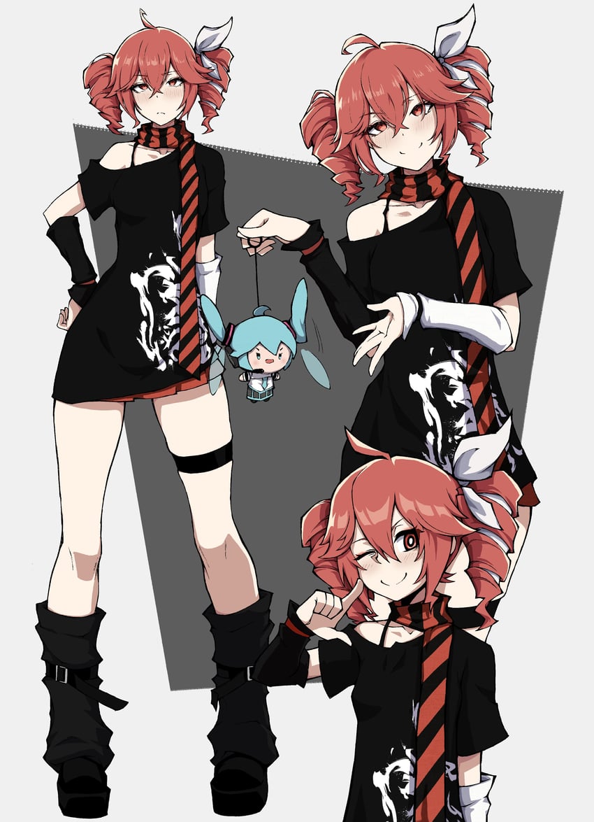 hatsune miku and kasane teto (vocaloid and 2 more) drawn by kekel