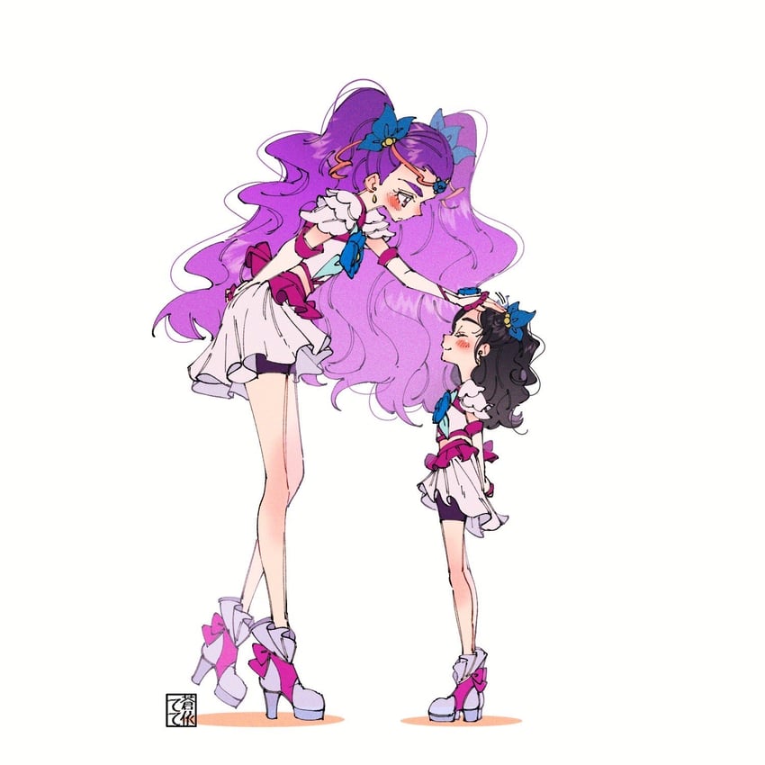 mimino kurumi and milky rose (precure and 2 more) drawn by aoi_tete