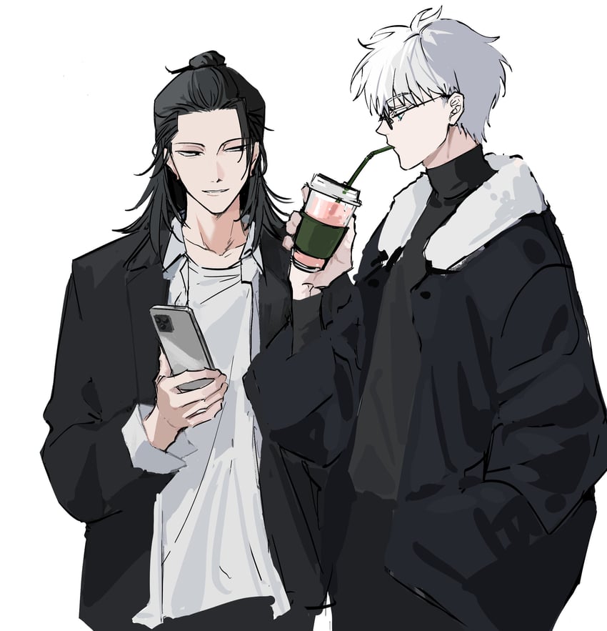 gojou satoru and getou suguru (jujutsu kaisen) drawn by lldqll
