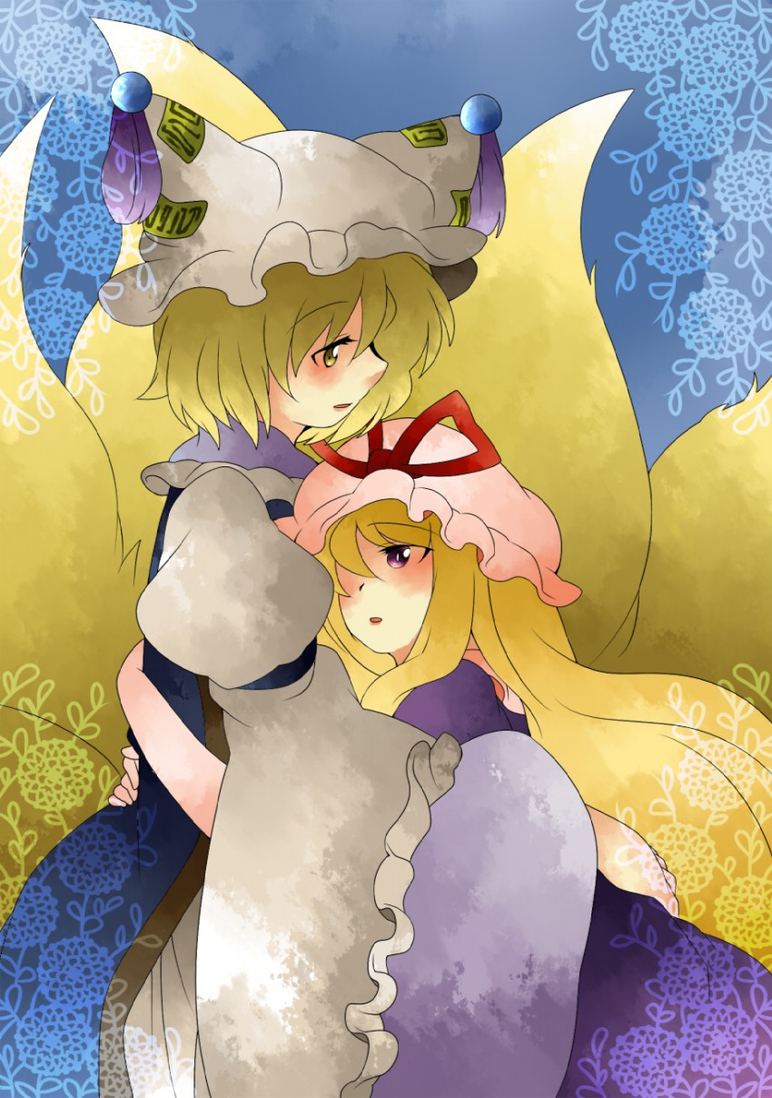 yakumo yukari and yakumo ran (touhou) drawn by hammer_(sunset_beach)