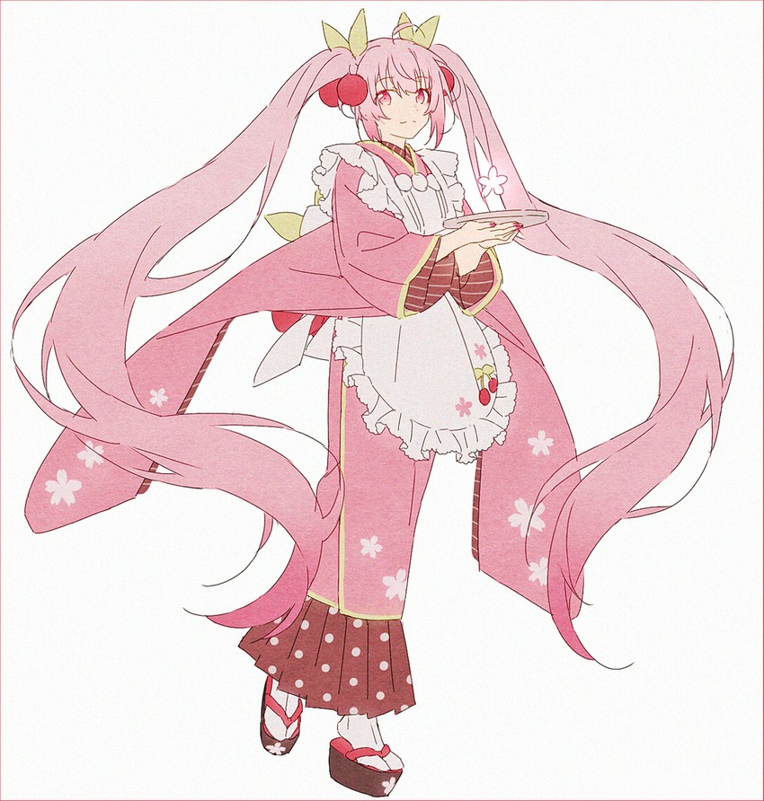 hatsune miku and sakura miku (vocaloid) drawn by hakusai_(tiahszld)
