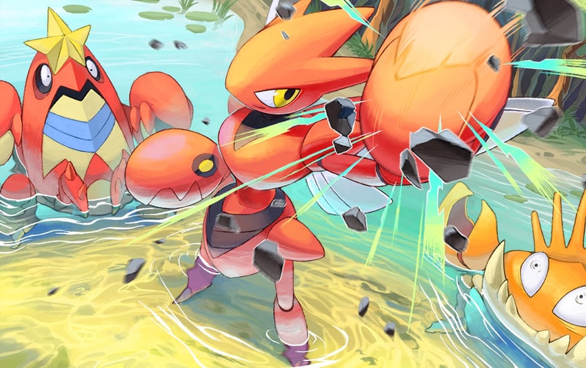 scizor, kingler, and crawdaunt (pokemon) drawn by plankton_(ganoona)