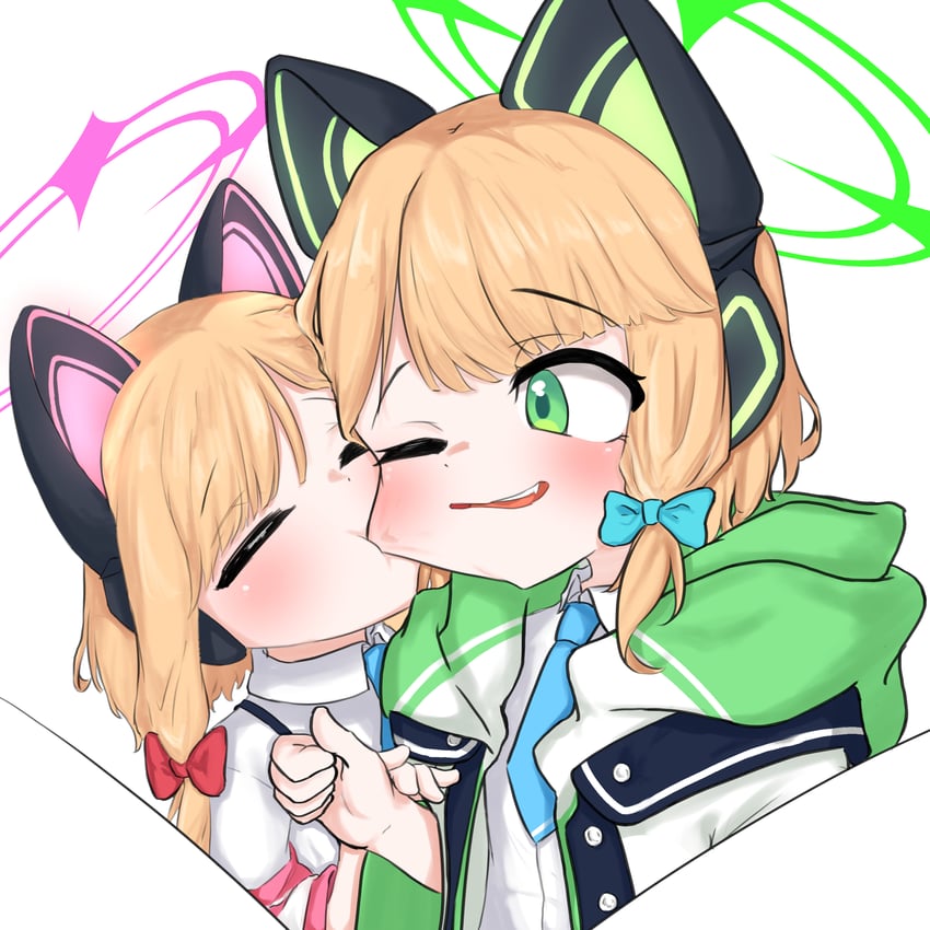momoi and midori (blue archive) drawn by akizora_103