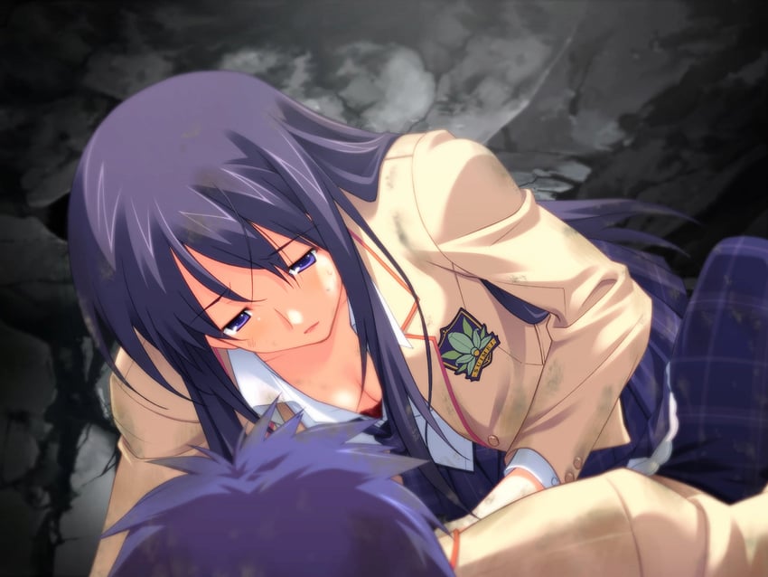 nishijou takumi and aoi sena (chaos;head) drawn by matsuo_yukihiro