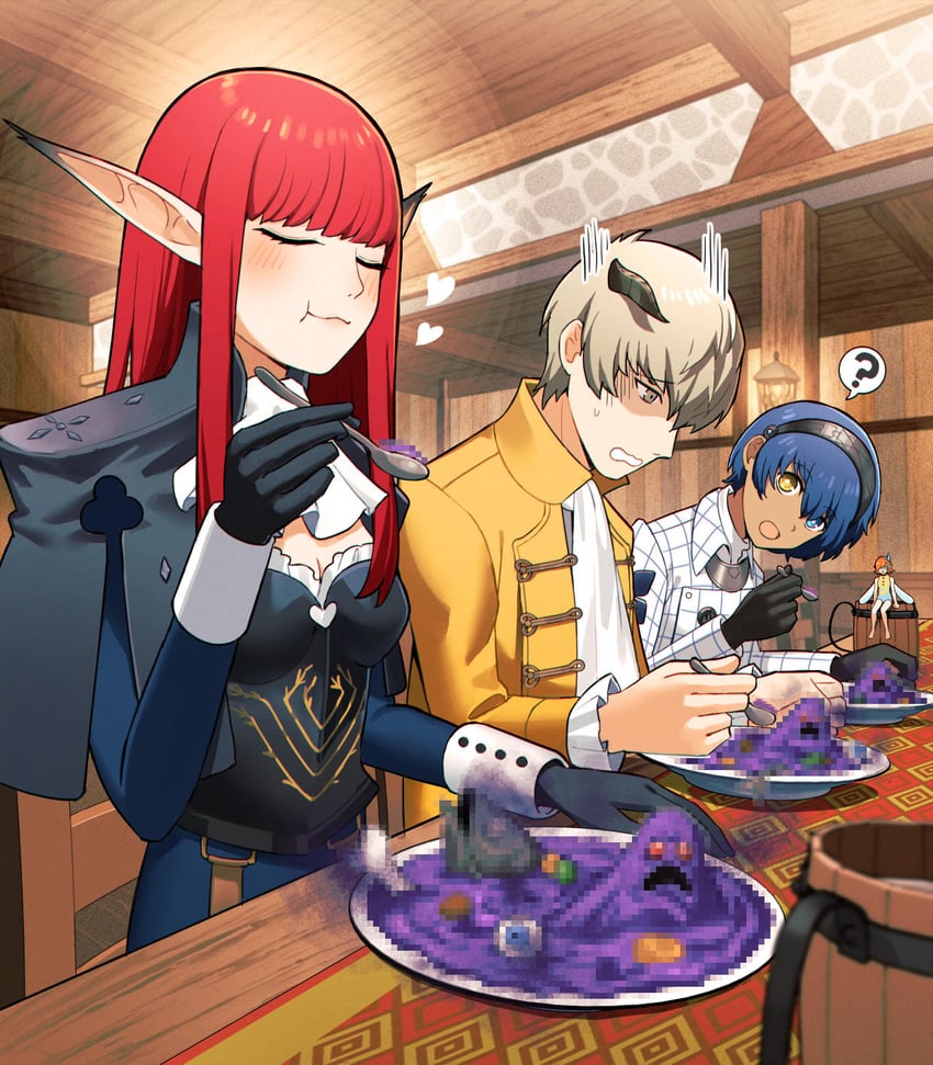 protagonist, hulkenberg, gallica, strohl, and slime (metaphor: refantazio) drawn by kuki_tan