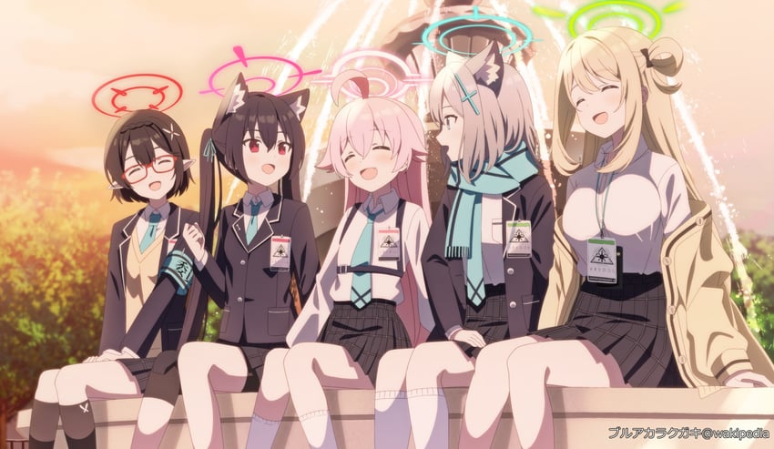 shiroko, hoshino, nonomi, serika, and ayane (blue archive) drawn by ikawa_waki