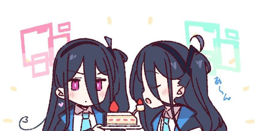 aris and kei (blue archive) drawn by yoru_nai