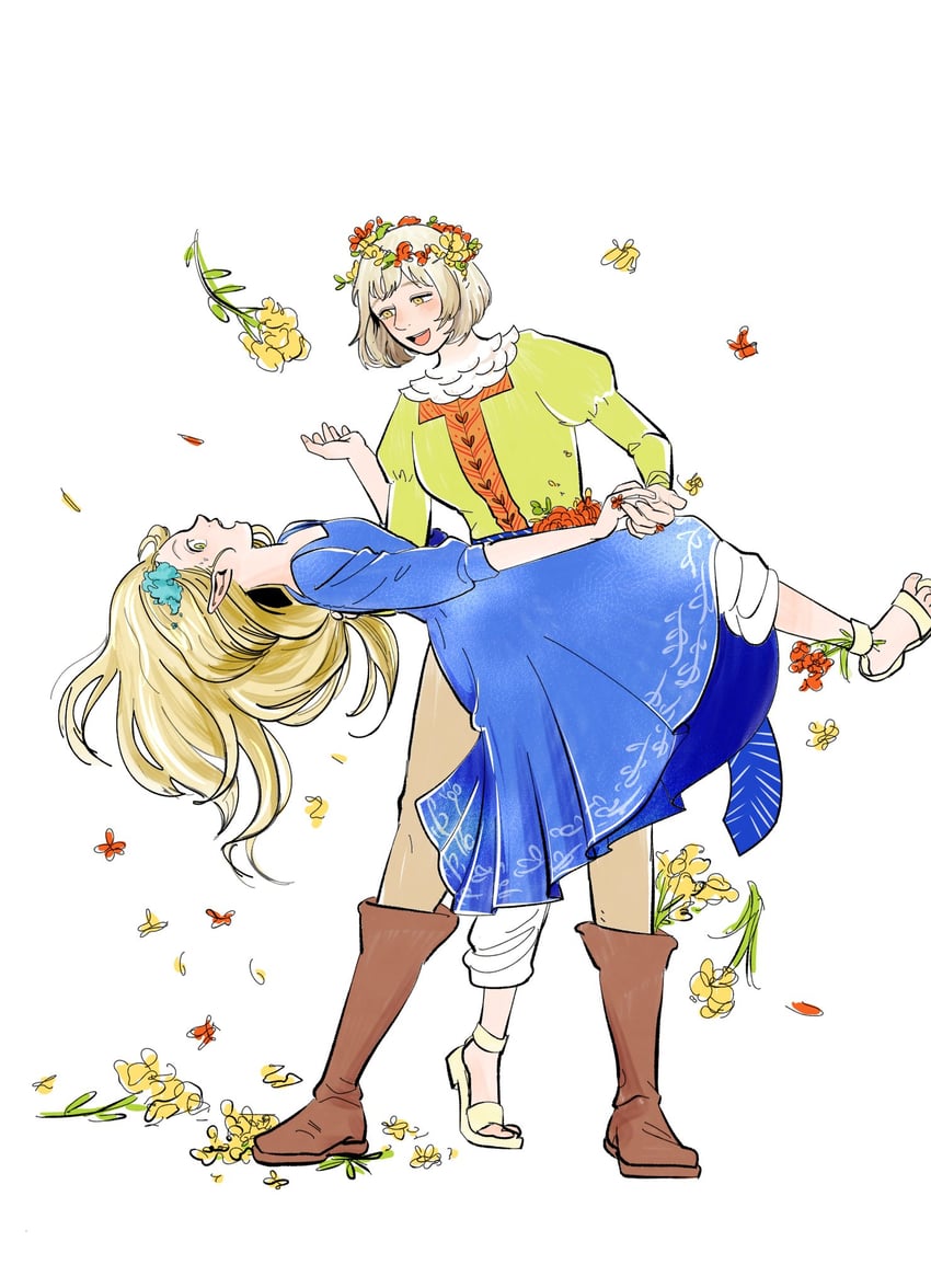 marcille donato and falin touden (dungeon meshi) drawn by 51wi21