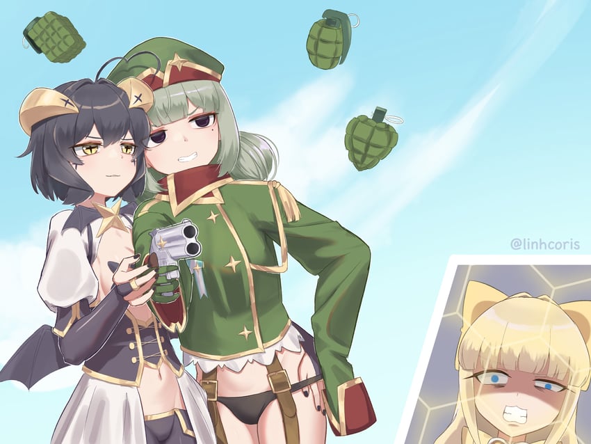 hiiragi utena, magia baiser, araga kiwi, leoparde, tenkawa kaoruko, and 1 more (mahou shoujo ni akogarete) drawn by linhcoris