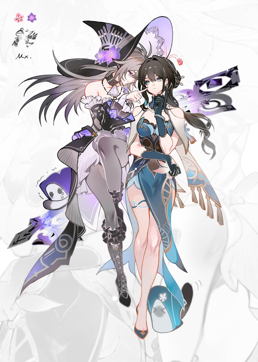 herta, the herta, and ruan mei (honkai and 1 more) drawn by mie_xing