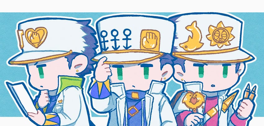 kujo jotaro (jojo no kimyou na bouken and 1 more) drawn by kasasagi_(hinagi)